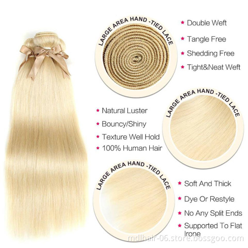 Free Shipping Human Hair Extension Virgin Indian Hair Raw Unprocessed 613 Bundles With Closure
